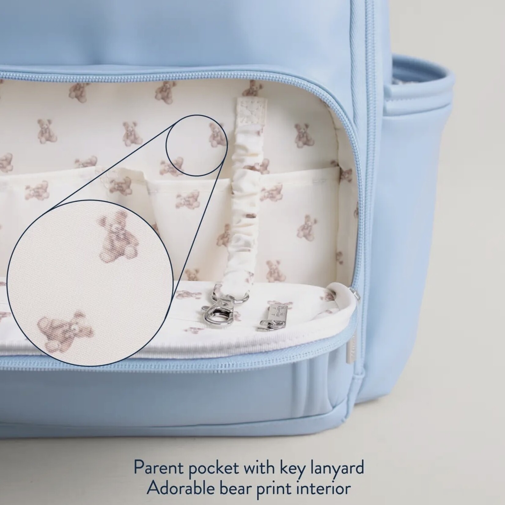 Itzy Ritzy Teddy Blue Boss Plus Diaper Bag Backpack