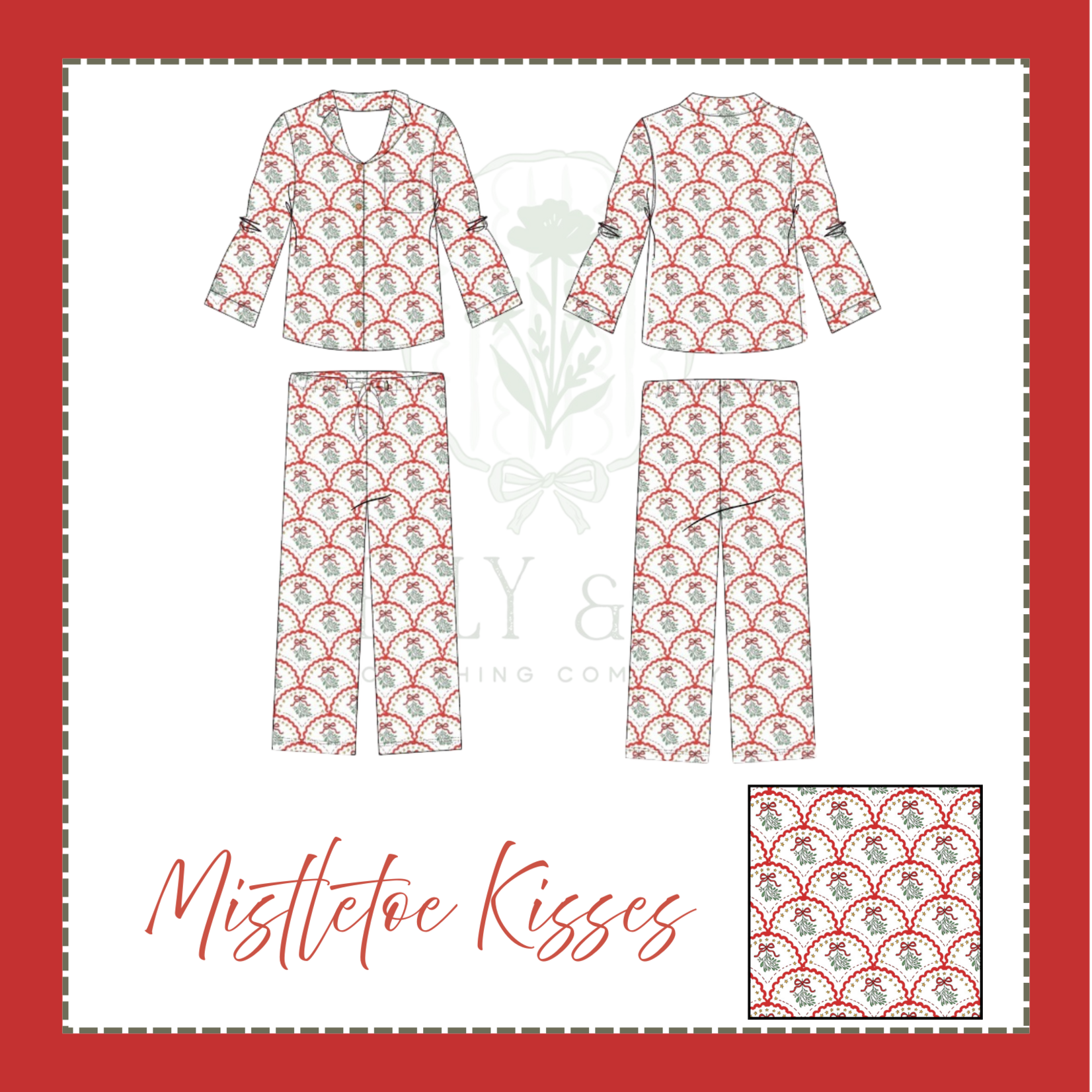 Mistletoe Kisses Adult Mommy PJ Set