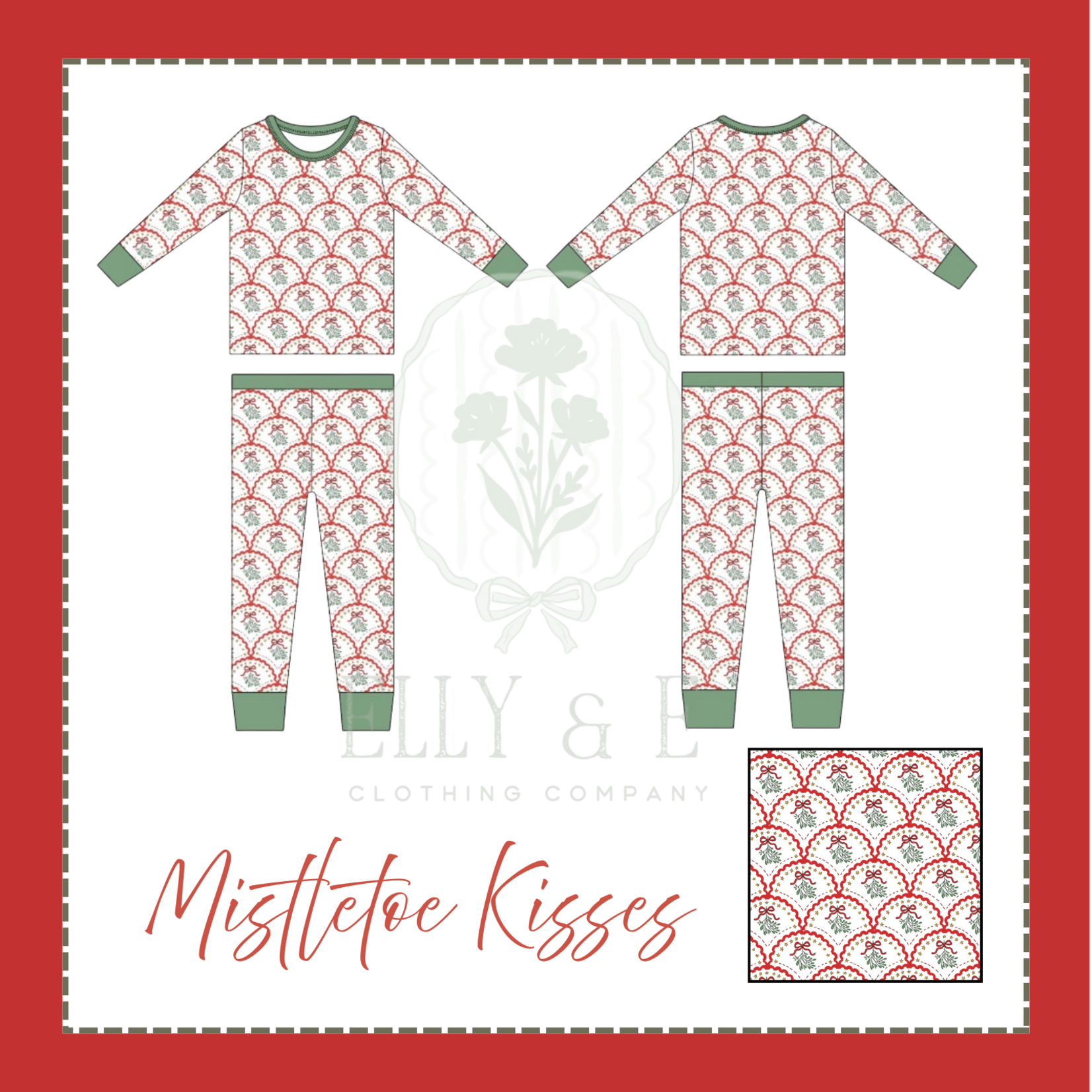 Elly & E Mistletoe Kisses Bamboo PJ Set