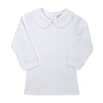 Three Sisters Girls White Knit Collar Shirt