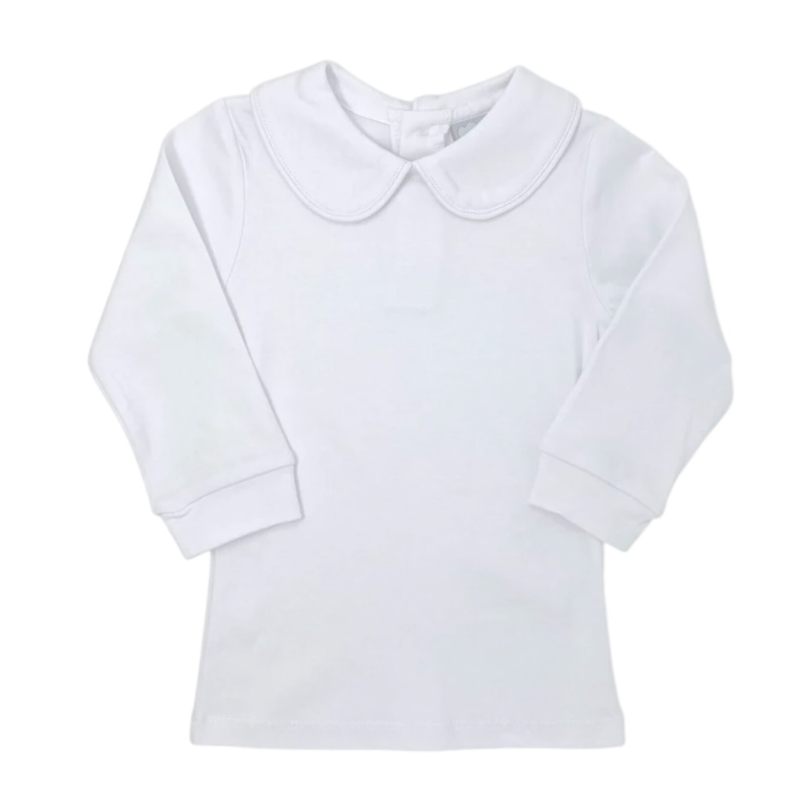 Three Sisters Girls White Knit Collar Shirt