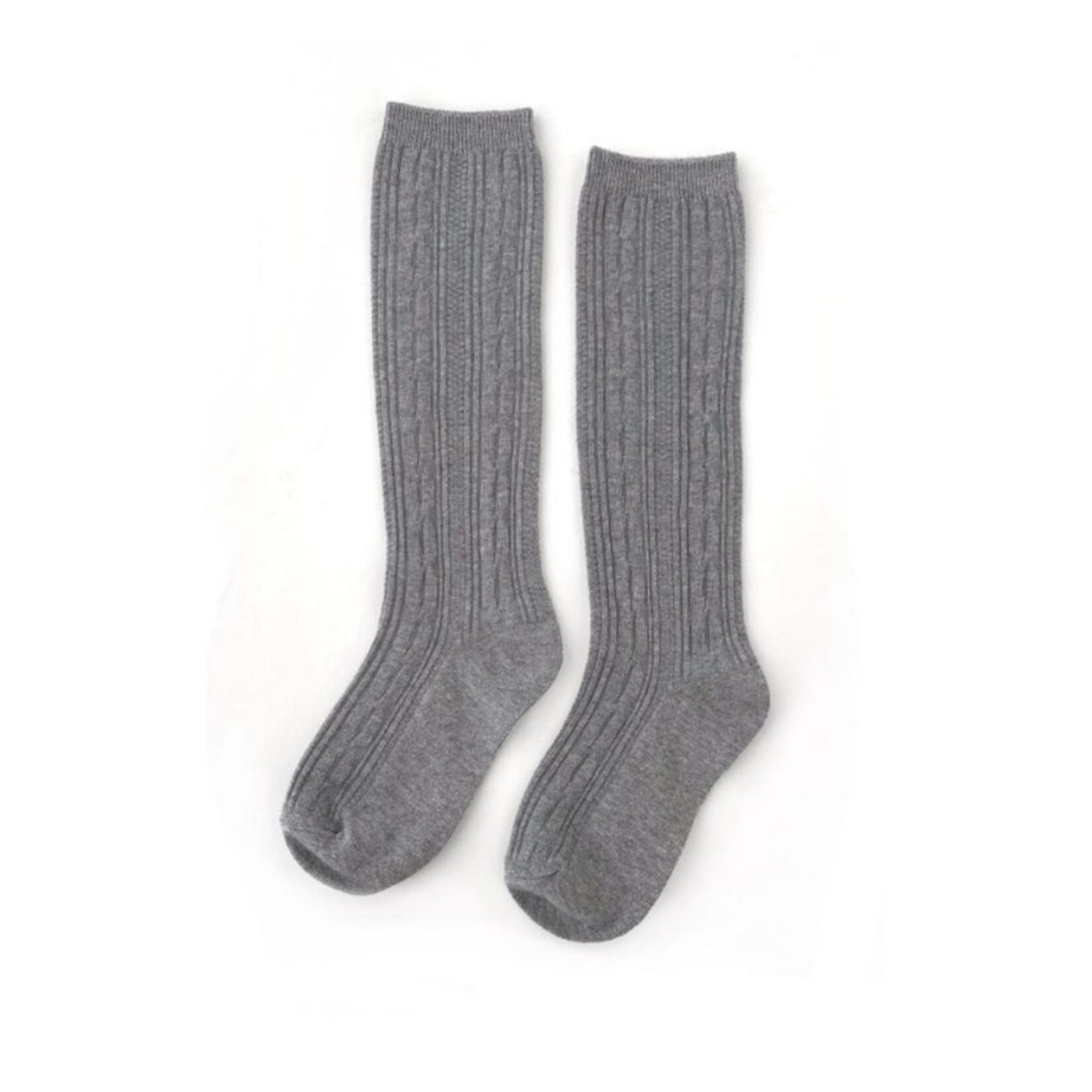 Charcoal Cable Knit Knee High Socks