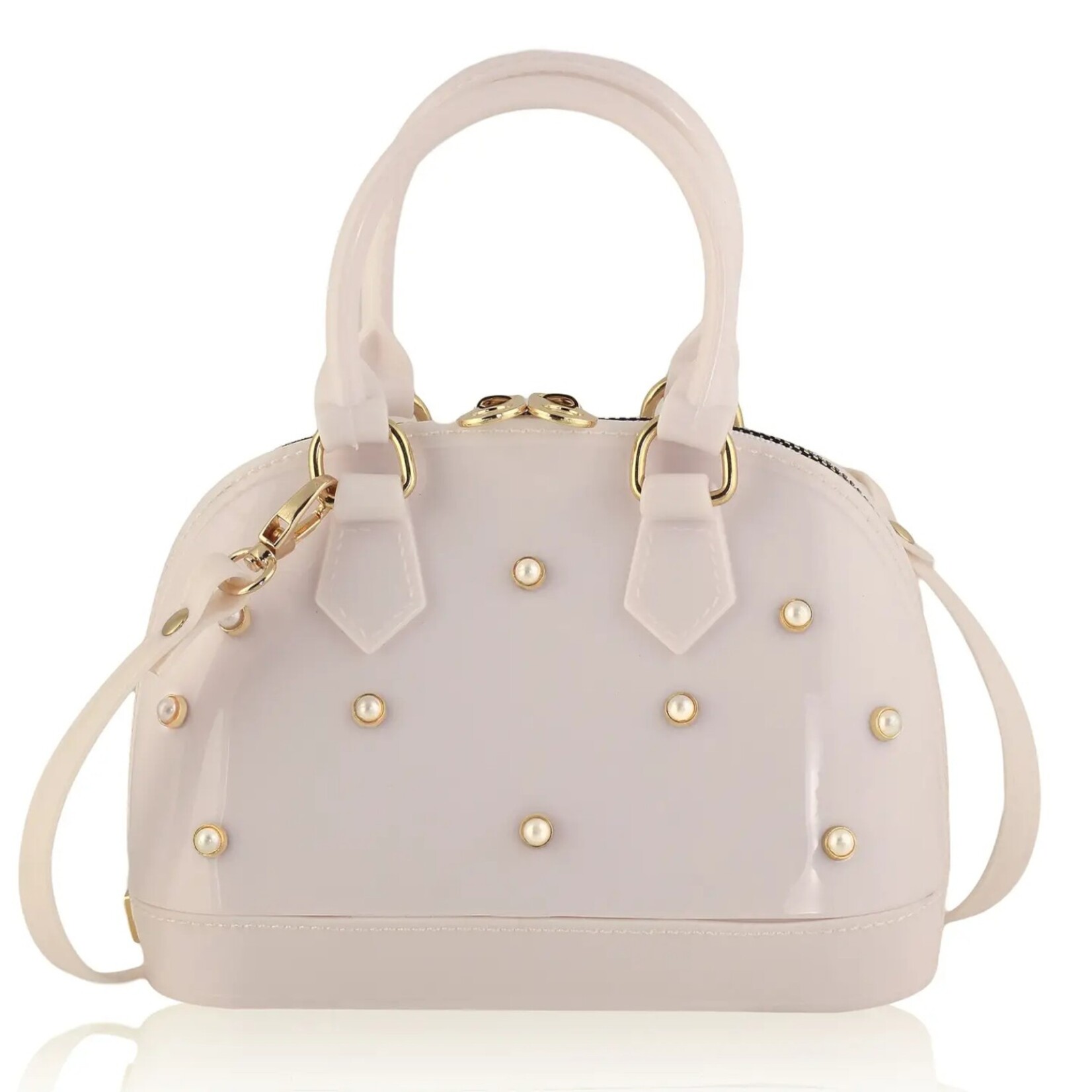 Carrying Kind Blush White Pearls Purse