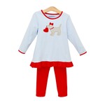 Trotter Street Kids Puppy Love Ruffle Pant Set