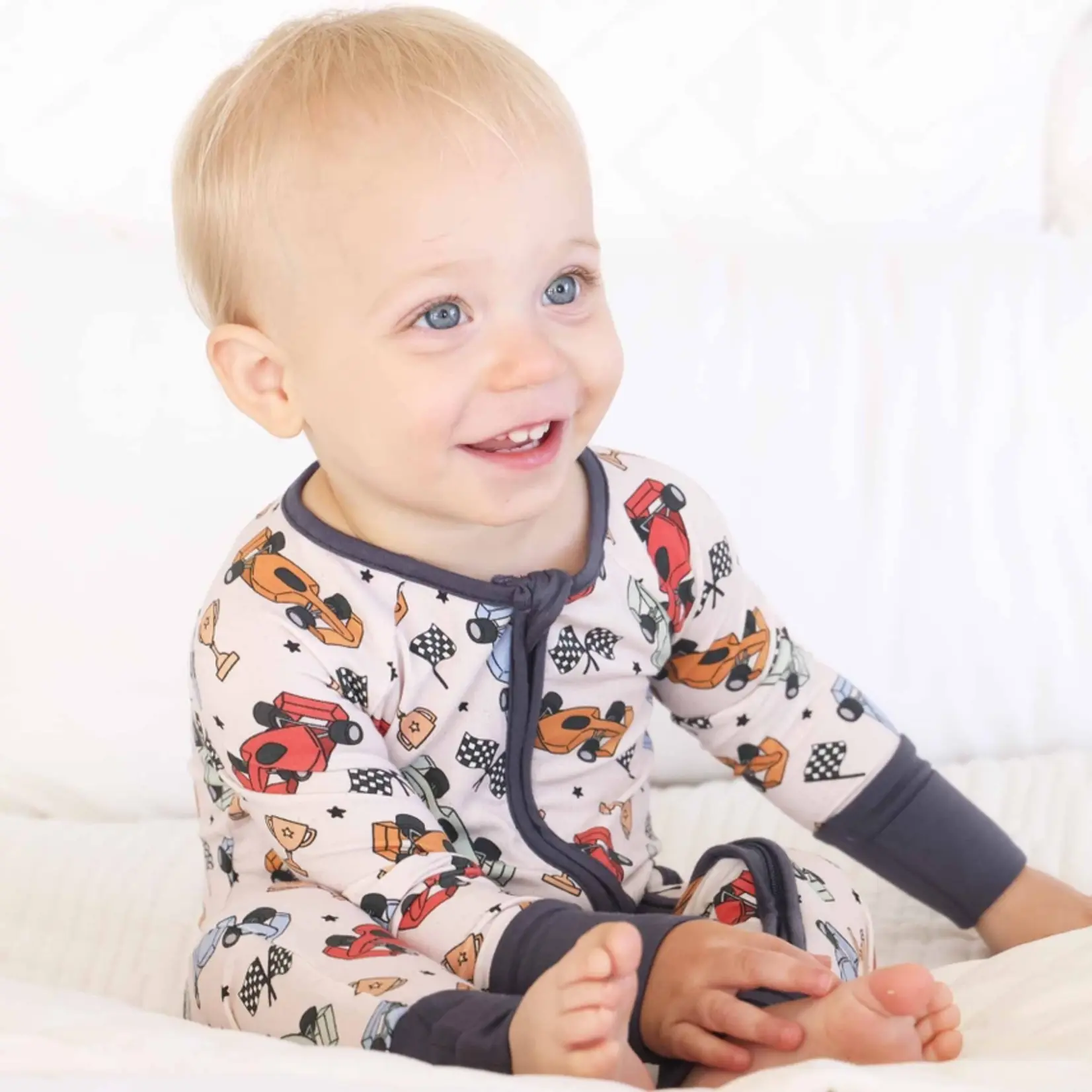 Caden Lane Pit Crew Romper