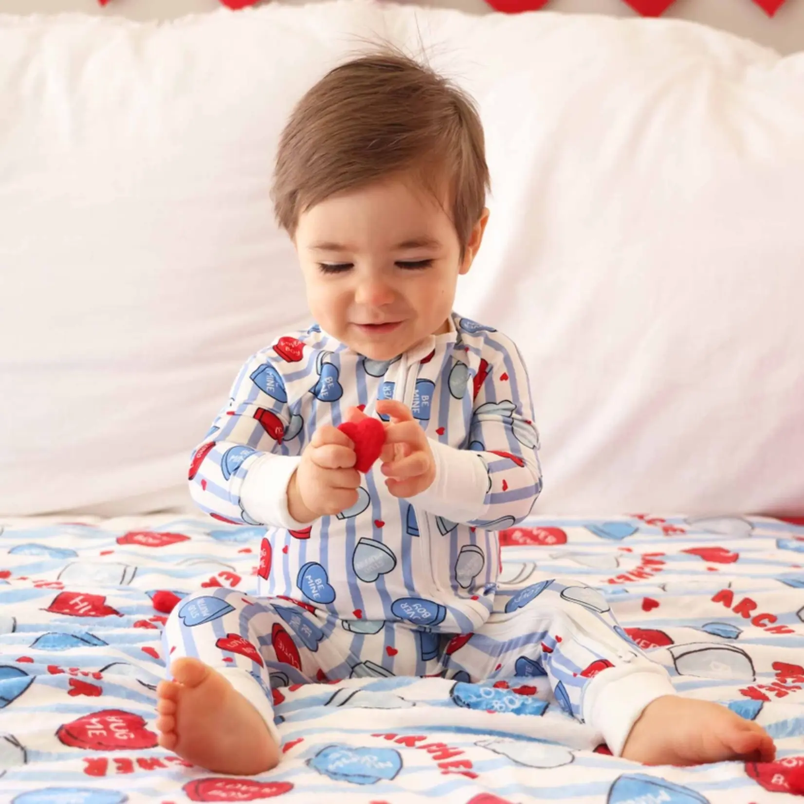 Caden Lane Sweet Like Candy Blue Romper