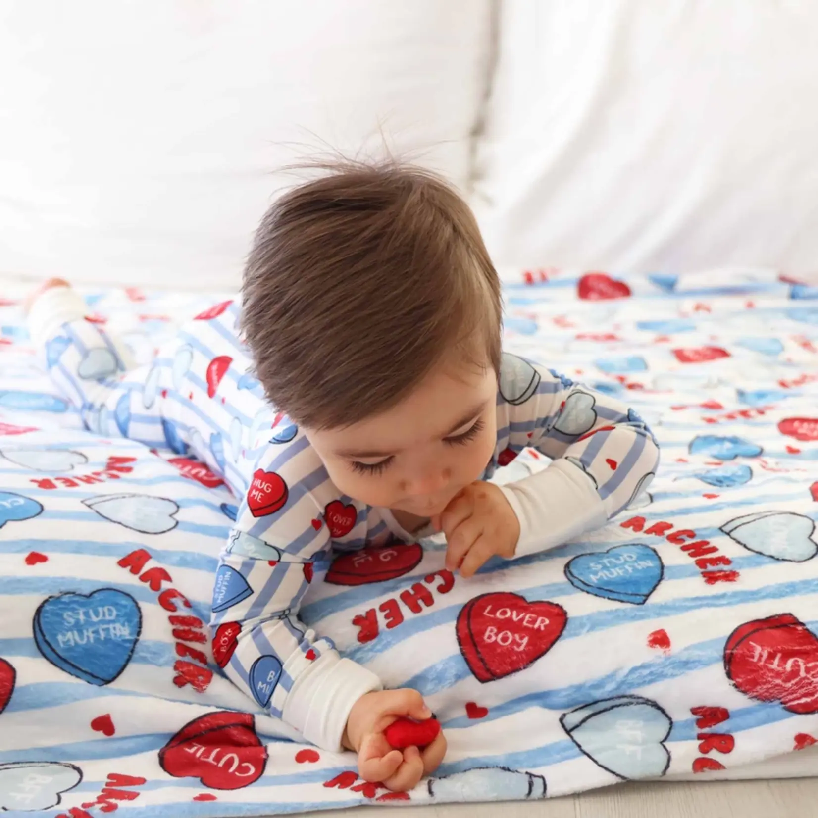 Caden Lane Sweet Like Candy Blue Romper