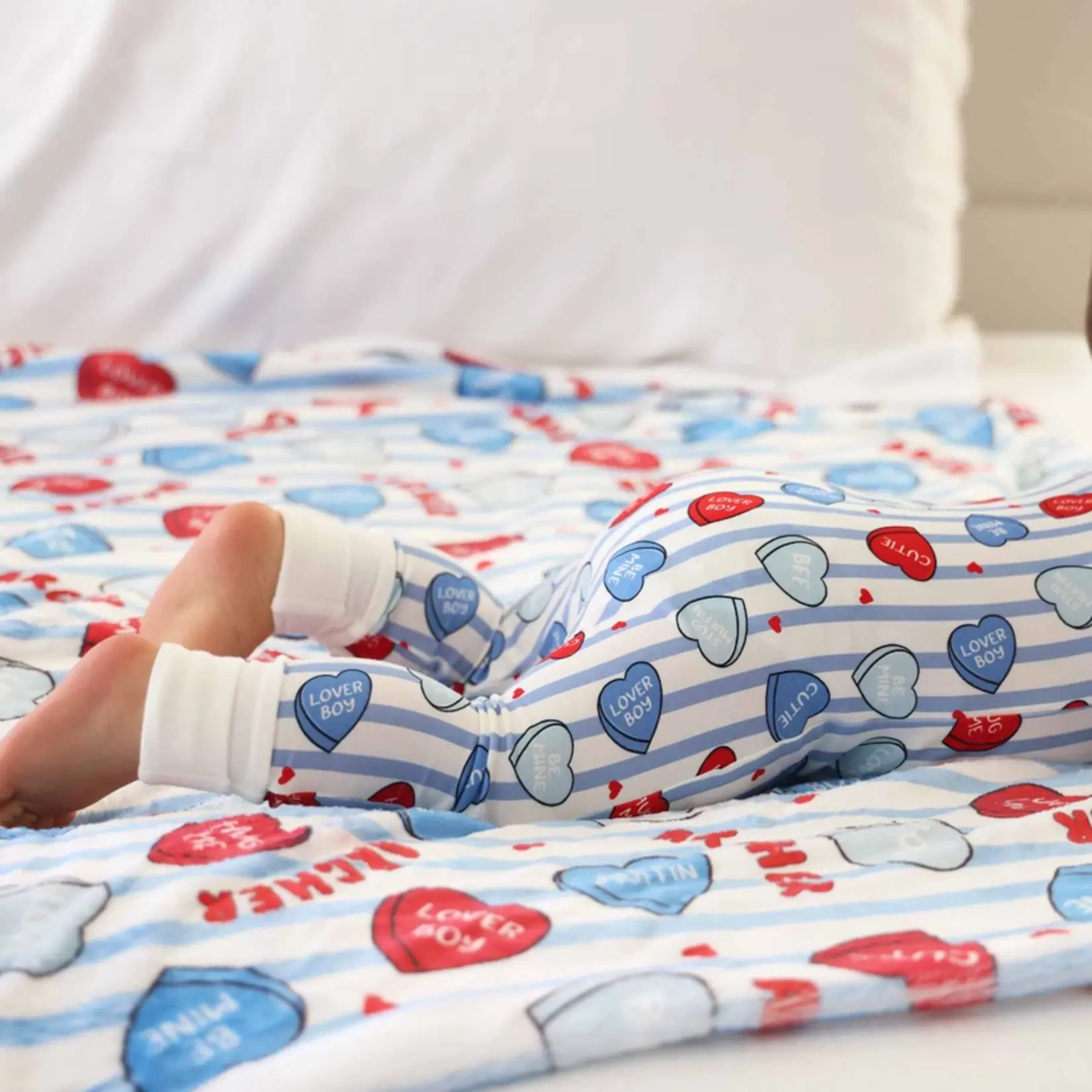 Caden Lane Sweet Like Candy Blue Romper