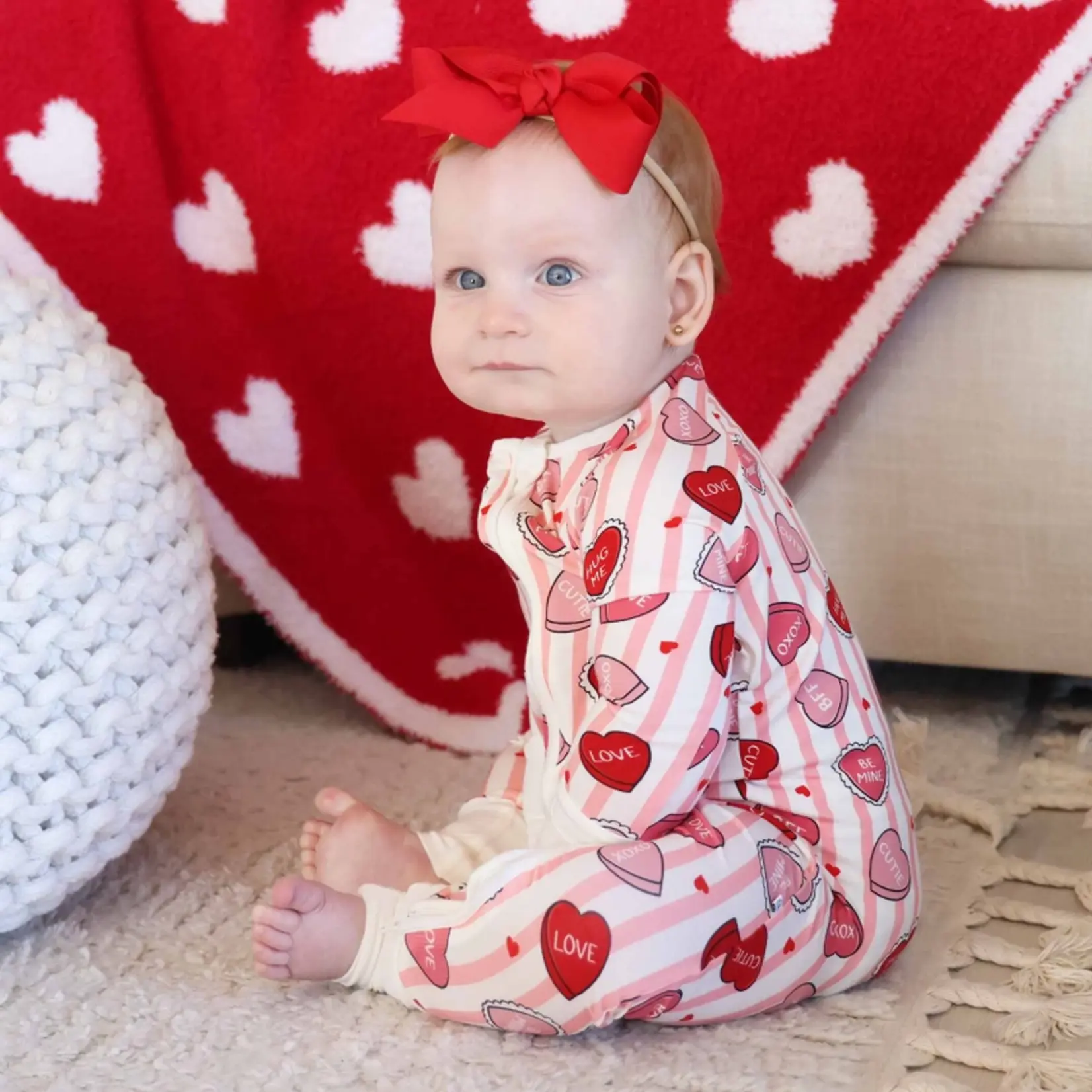 Caden Lane Sweet Like Candy Pink Romper
