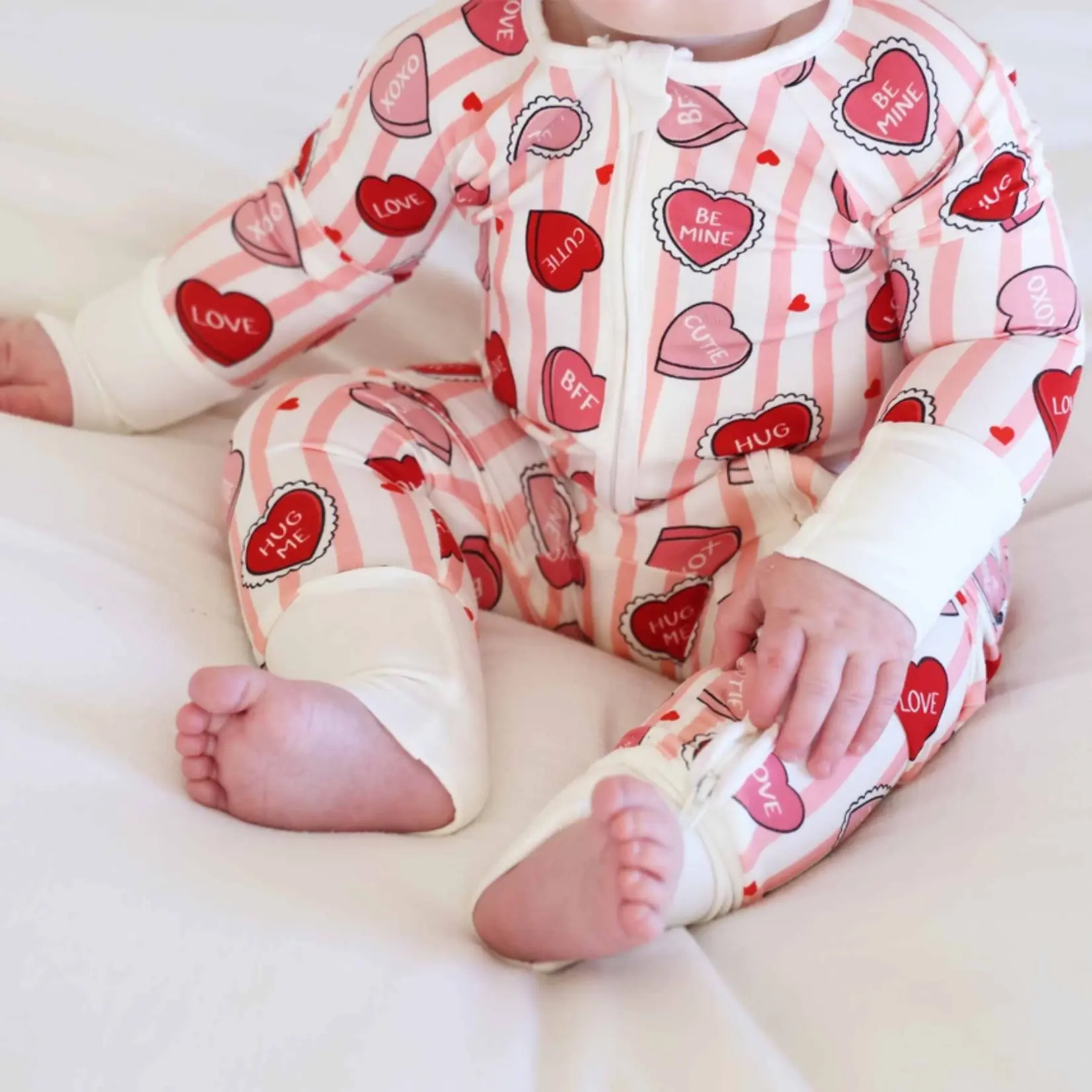 Caden Lane Sweet Like Candy Pink Romper