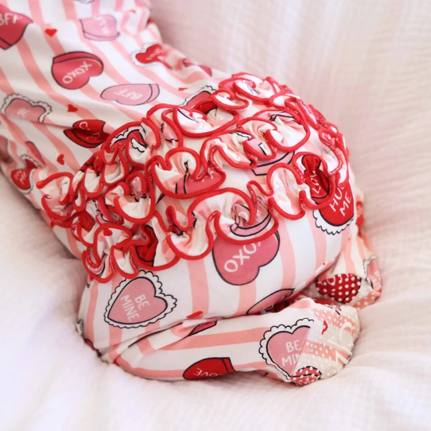 Caden Lane Sweet Like Candy Pink Newborn Footie