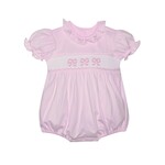 Babysen Pink Smocked Bows Bubble