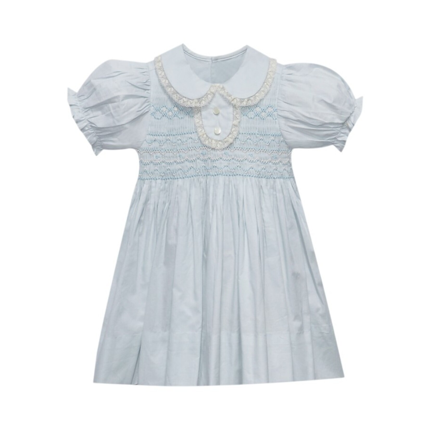 Babysen Blue Lullabies Smocked Heirloom Dress