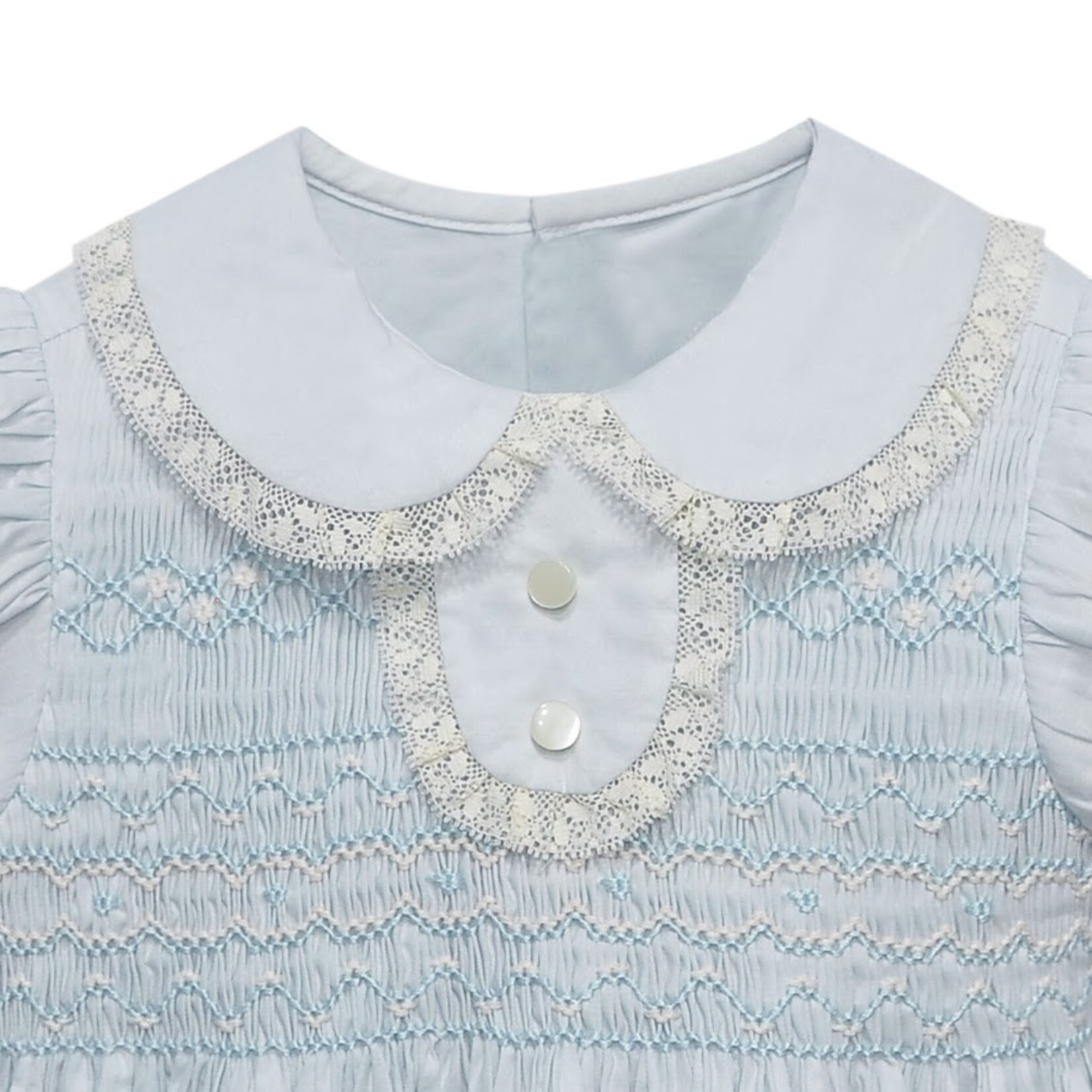 Babysen Blue Lullabies Smocked Heirloom Dress