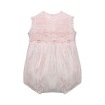Babysen Pink Bunches of Roses Smocked Bubble