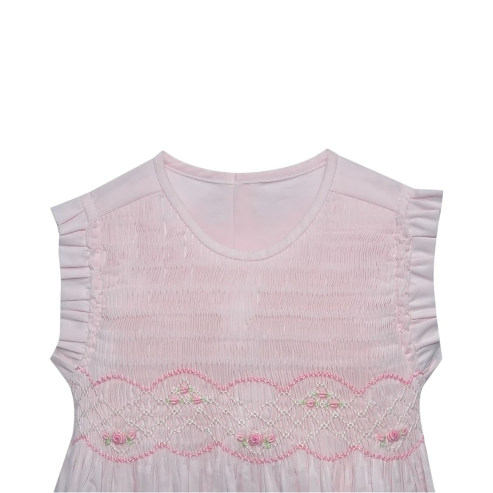 Pink Bunches of Roses Smocked Dress