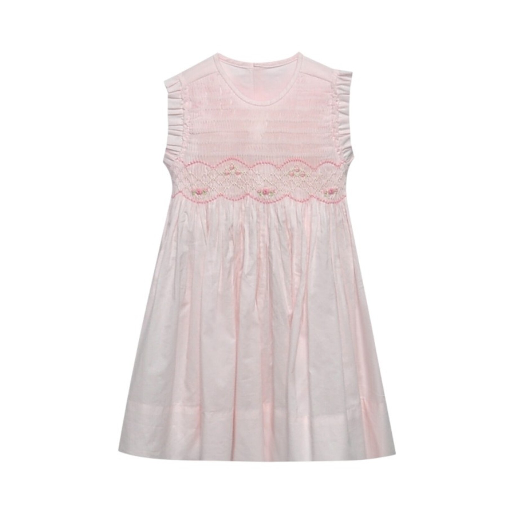 Pink Bunches of Roses Smocked Dress