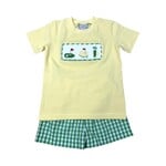 Three Sisters Golf Masters Smocked Boy Short Set