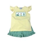 Three Sisters Golf Masters Smocked Girl Short Set