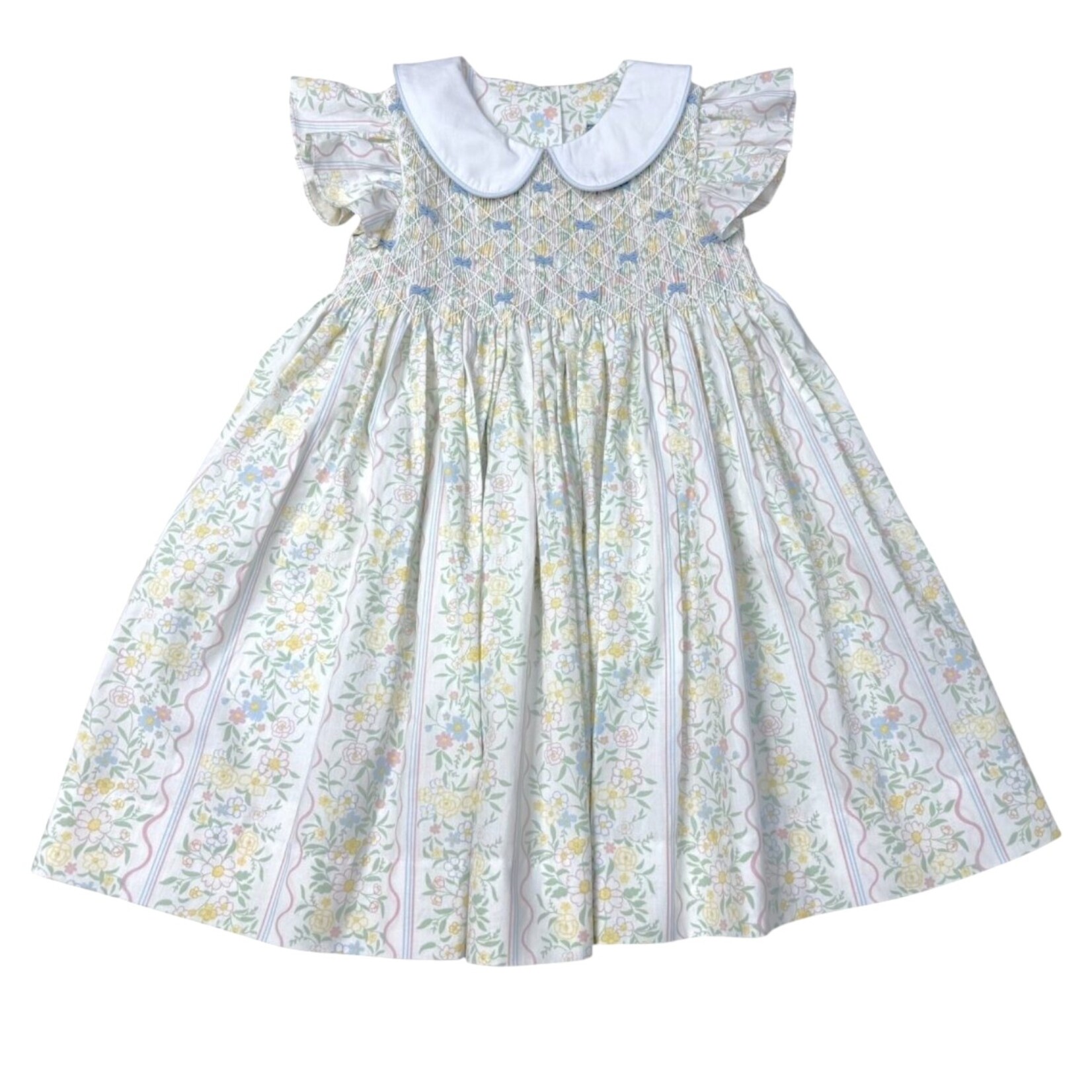 Three Sisters Spring Bouquet Smocked Geo Dress