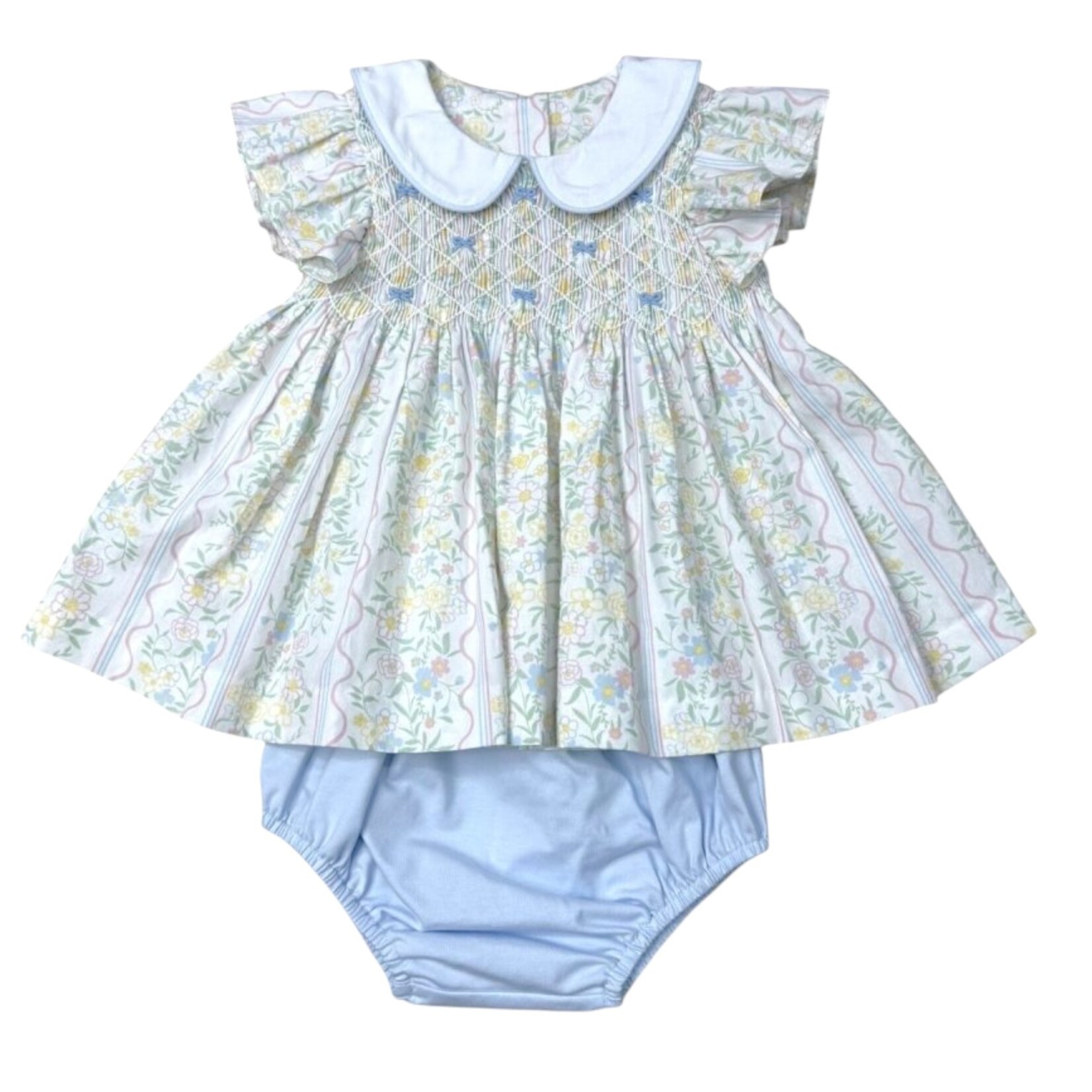 Three Sisters Spring Bouquet Smocked Bloomer Set