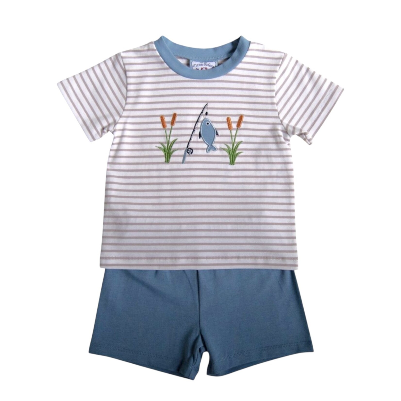 Three Sisters Catch of the Day Fishing Boy Short Set