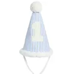Blue Seersucker Birthday Hat