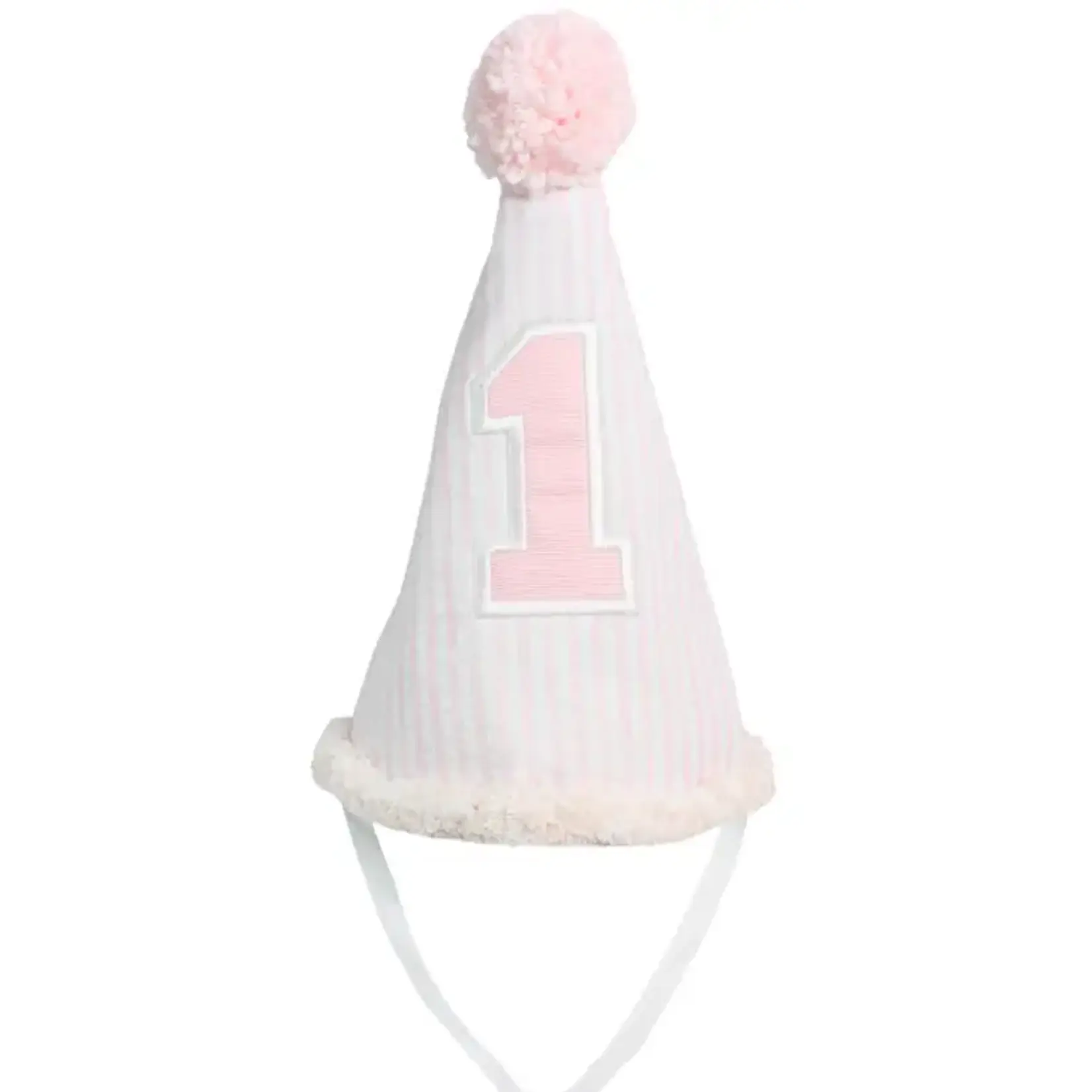 Pink Seersucker Birthday Hat