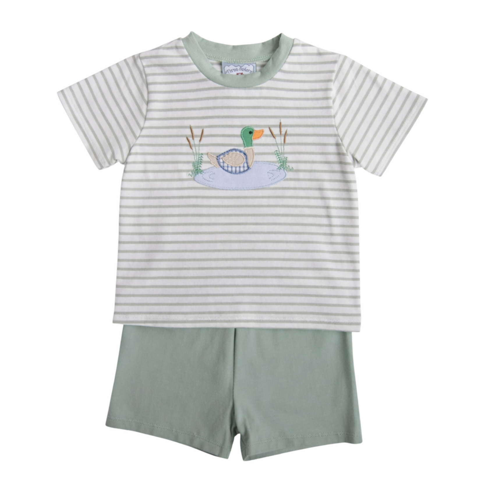 Three Sisters Duck Applique Boy Short Set