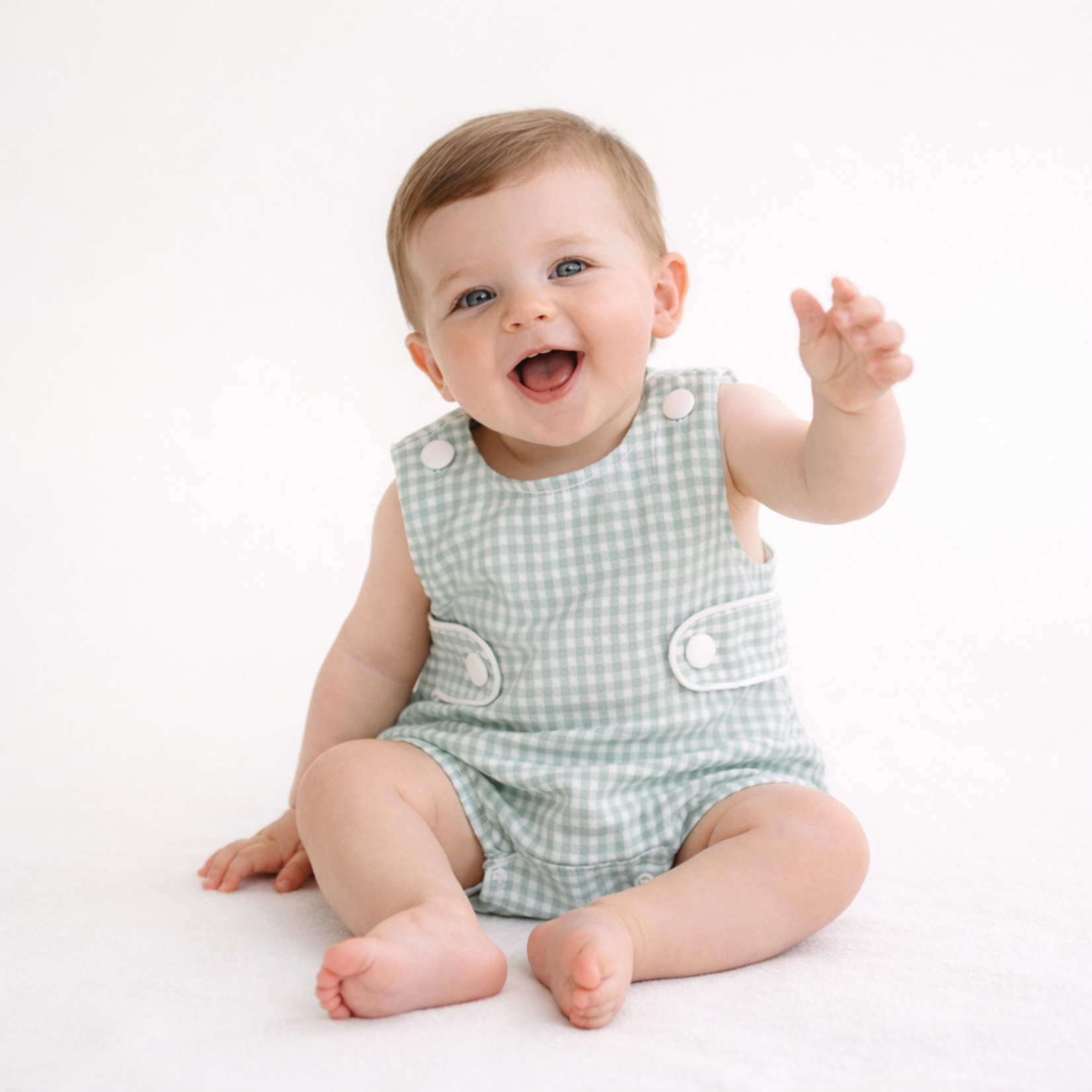 Three Sisters Teal Gingham Boy Bubble