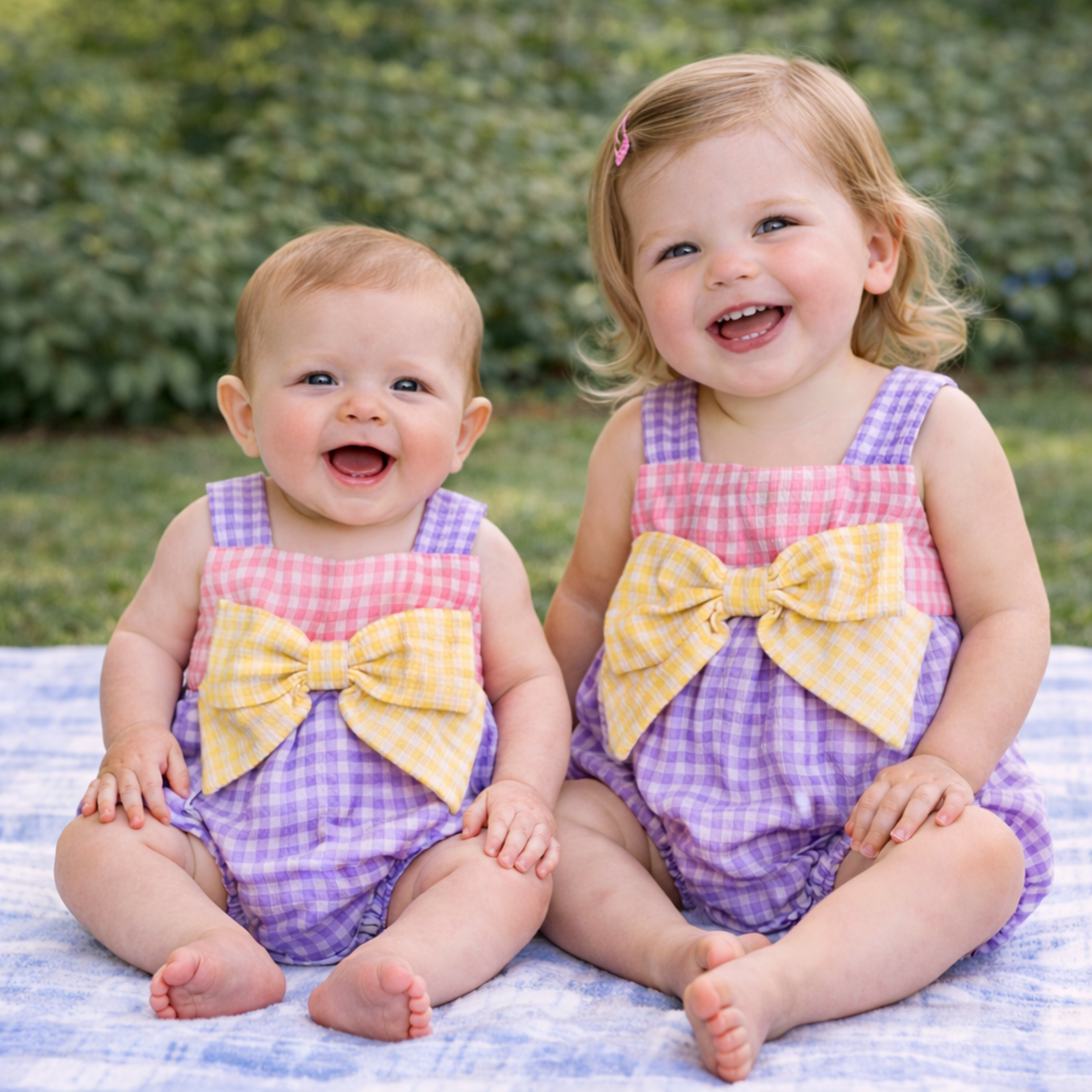 Three Sisters Pastel Colorblock Bow Bubble