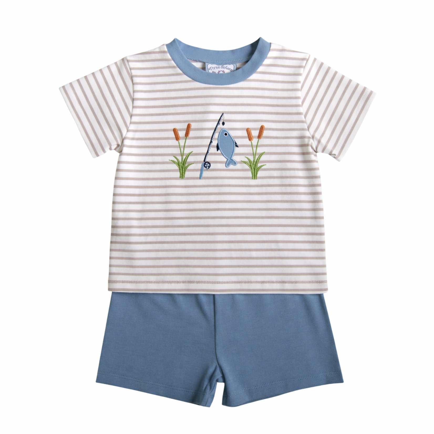 Three Sisters Catch of the Day Fishing Boy Short Set