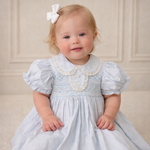 Babysen Blue Lullabies Smocked Heirloom Dress