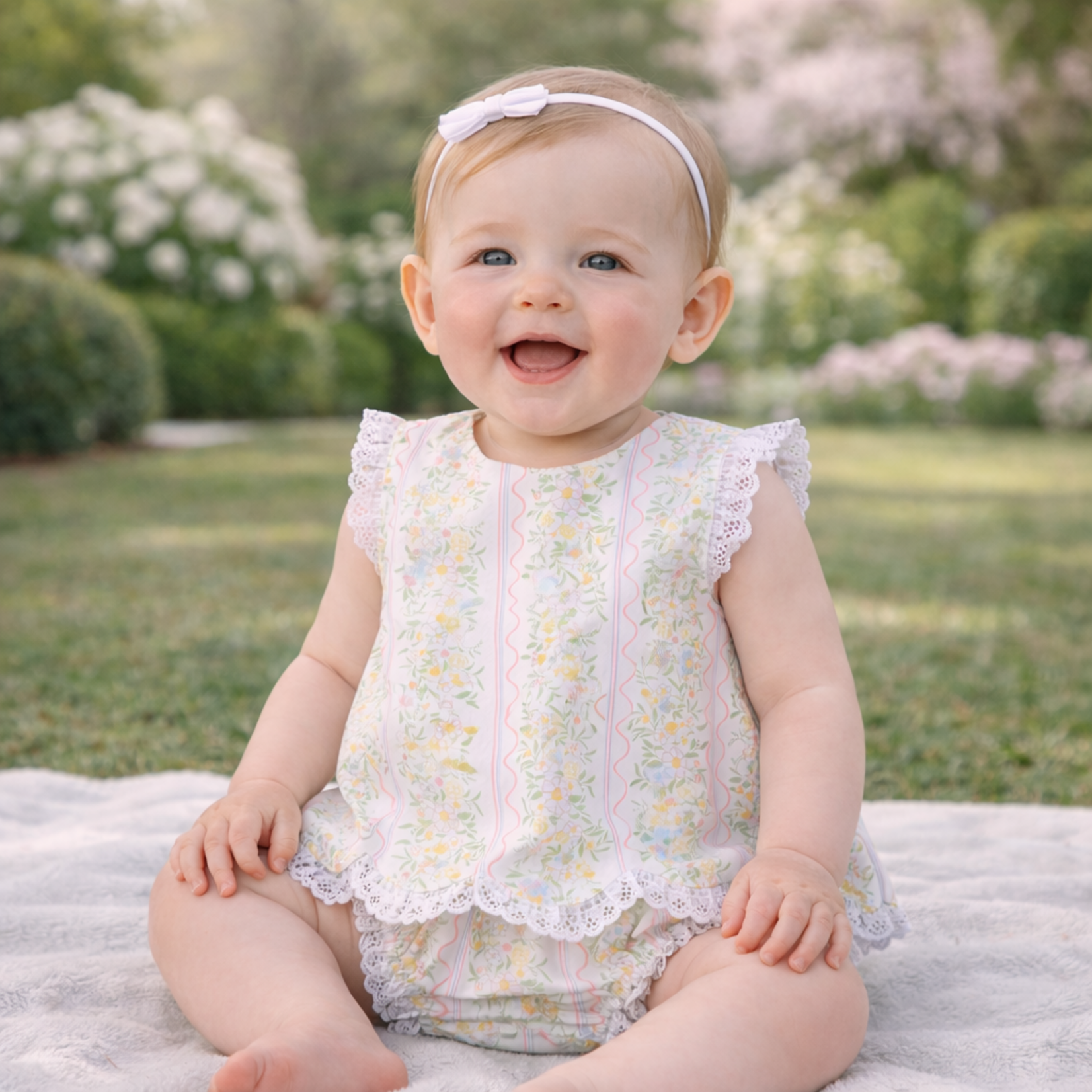 Three Sisters Spring Bouquet Eyelet Bloomer Set