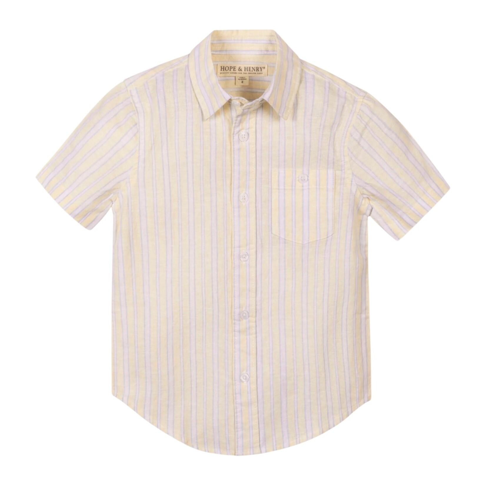 Hope & Henry Sunlit Stripe Linen Shirt