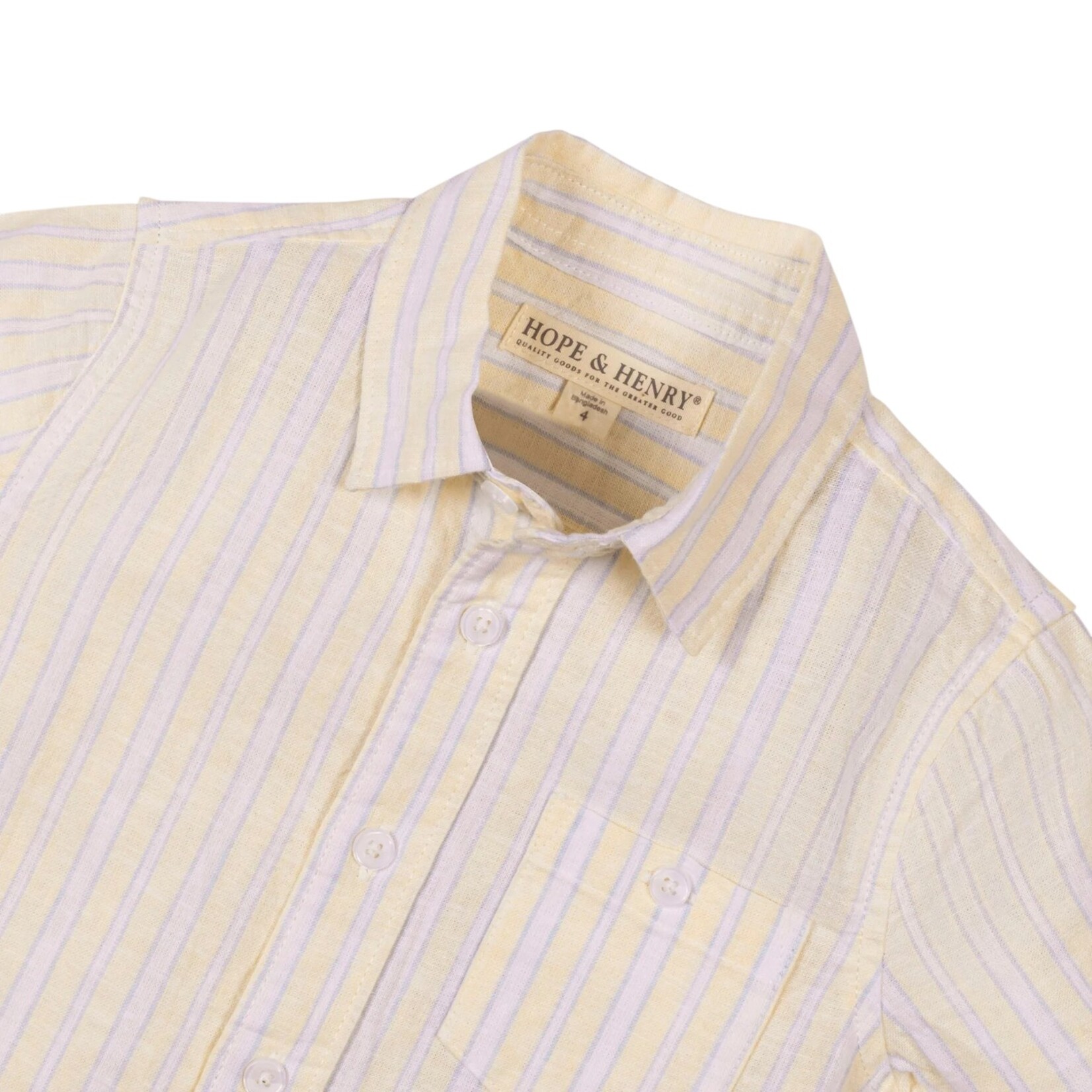 Hope & Henry Sunlit Stripe Linen Shirt