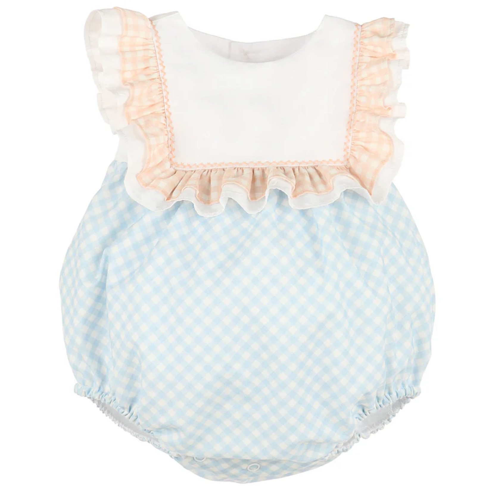 Sophie & Lucas Classic Blue Peach Ruffle Bubble