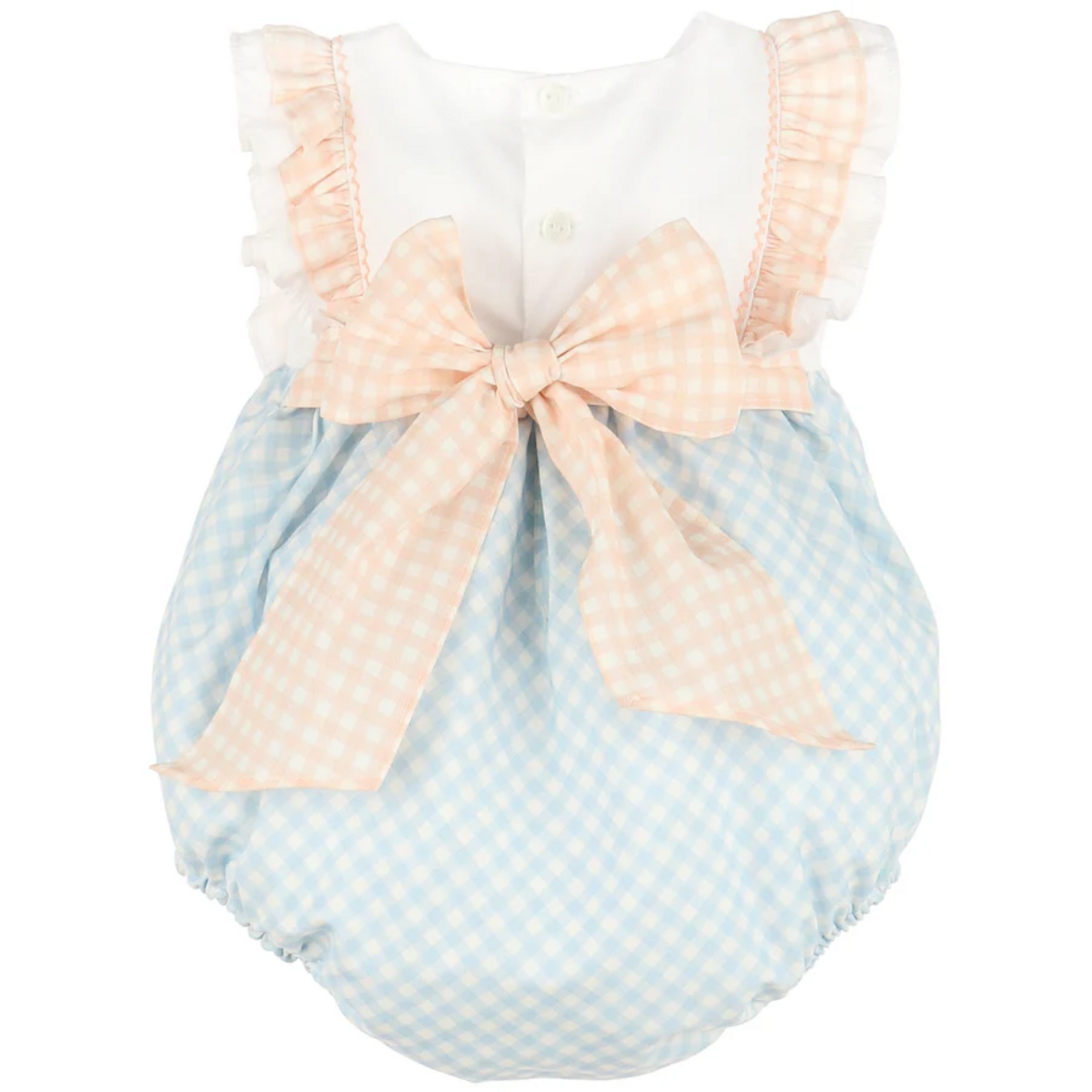 Sophie & Lucas Classic Blue Peach Ruffle Bubble