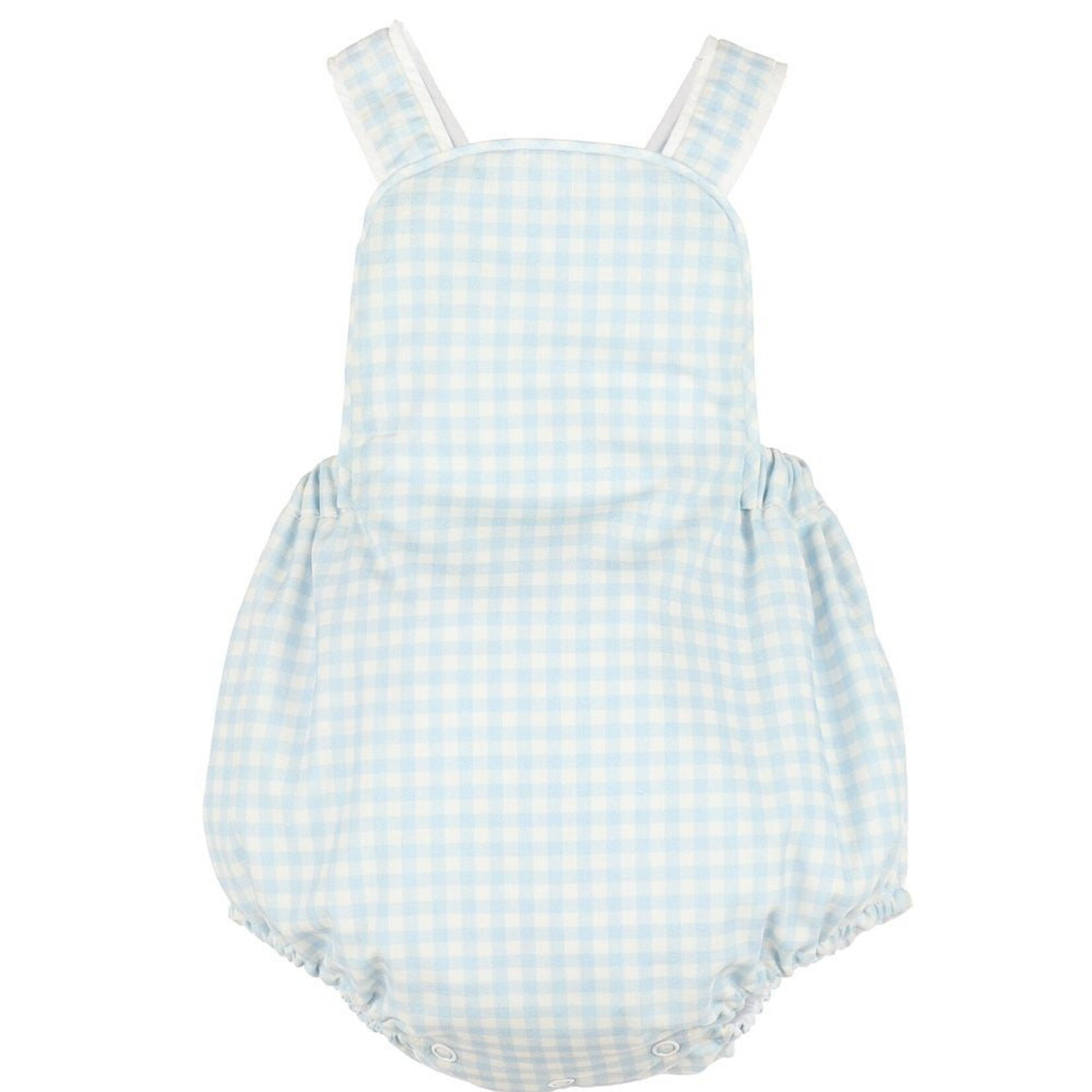 Sophie & Lucas Classic Vintage Blue Gingham Overall Bubble