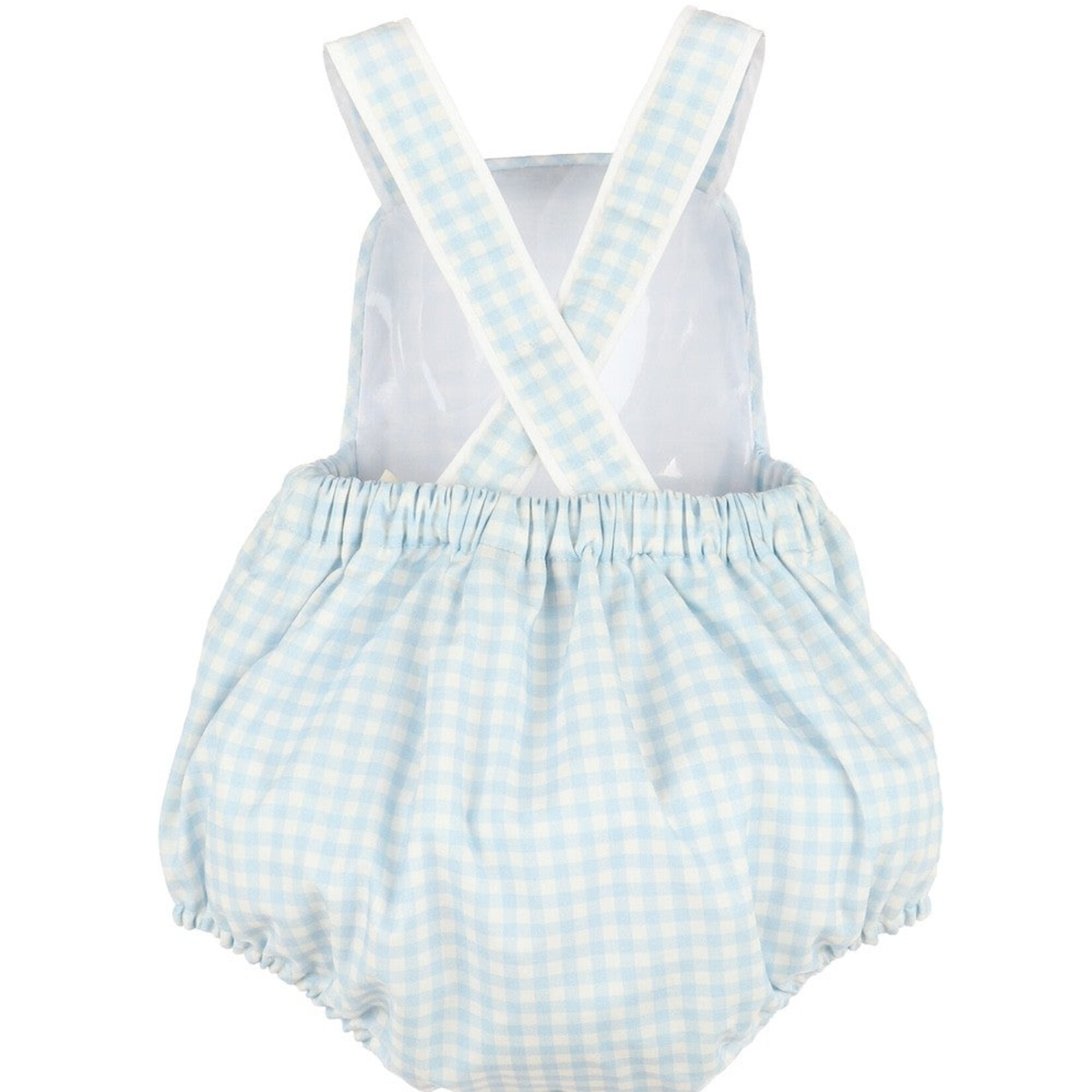 Sophie & Lucas Classic Vintage Blue Gingham Overall Bubble