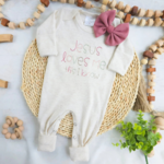 Wonderfully Made Jesus Loves Me Romper & Bow