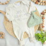 Wonderfully Made Jesus Loves Me Romper & Hat