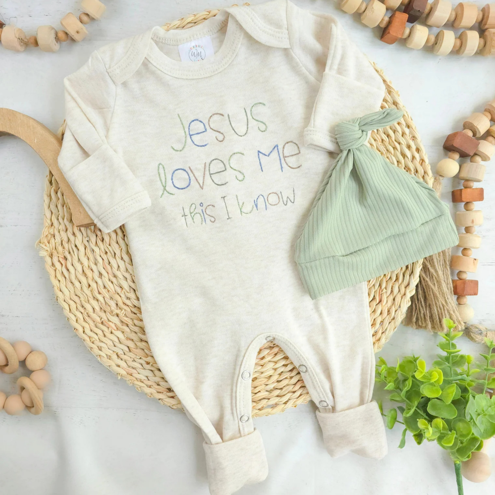 Wonderfully Made Jesus Loves Me Romper & Hat