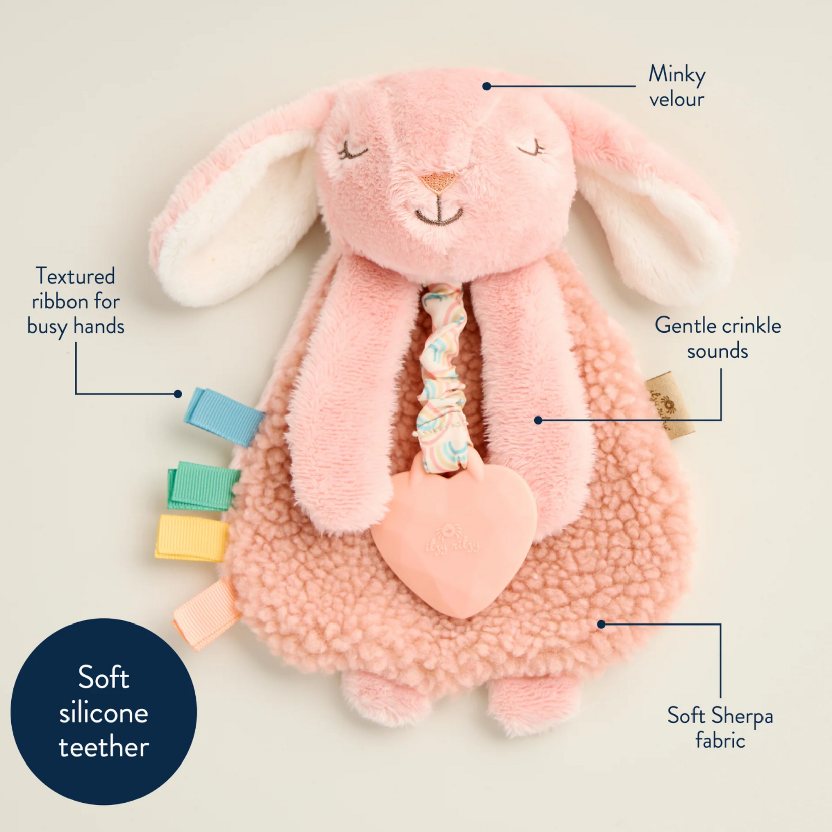 Itzy Ritzy Pink Bunny Teething Lovey