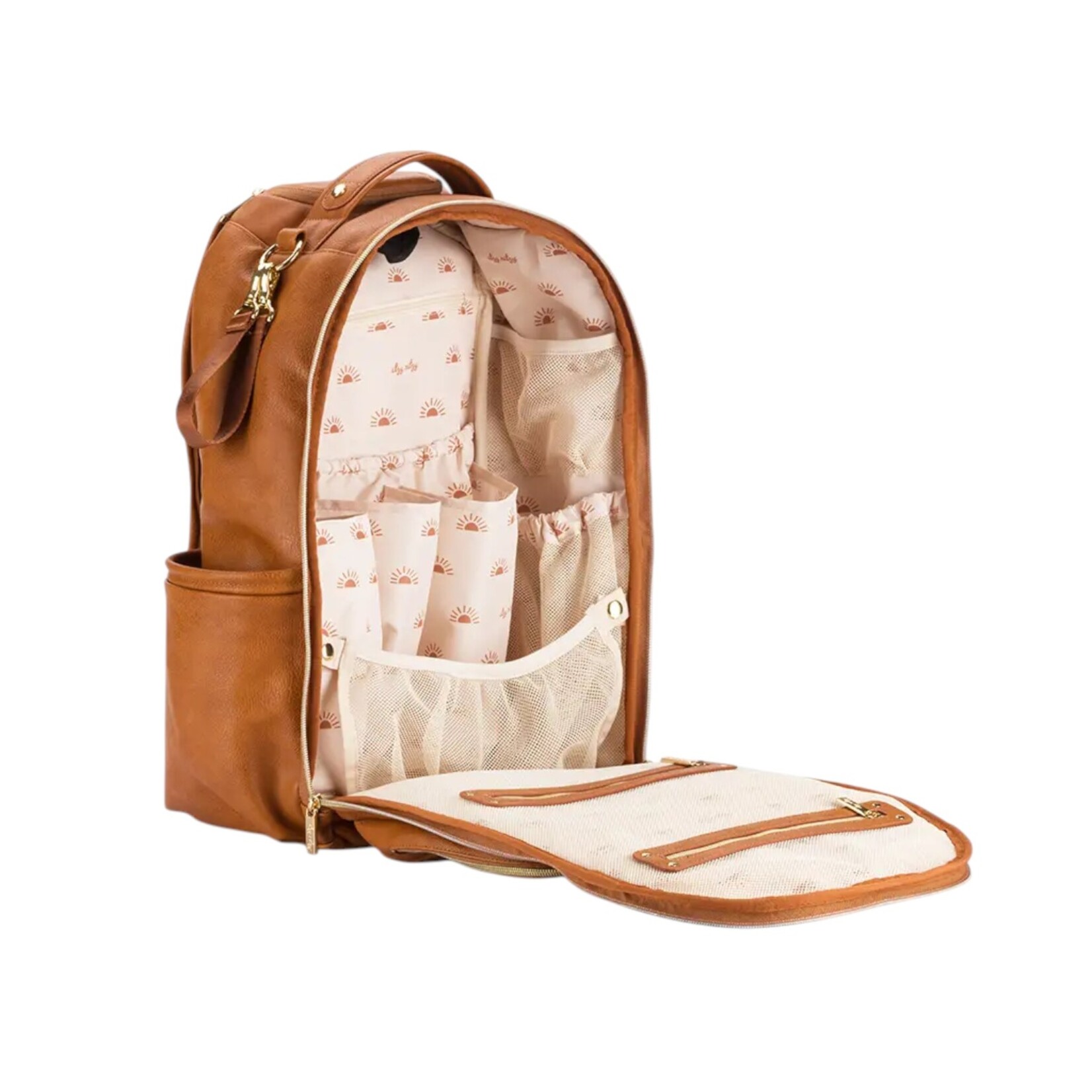 Itzy Ritzy Cognac Boss Plus Diaper Bag Backpack
