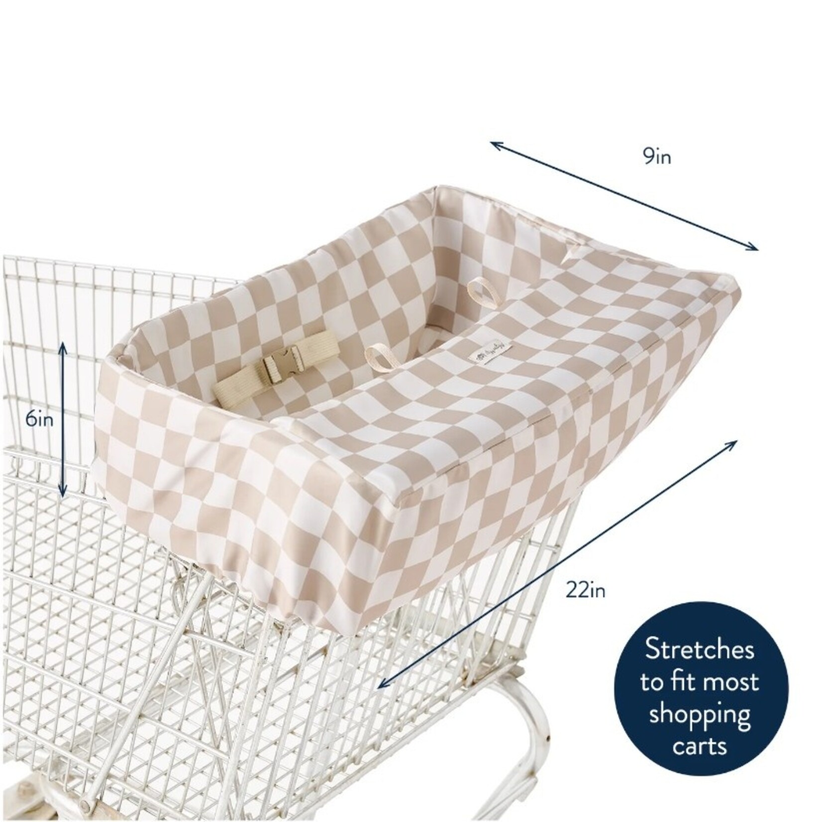 Itzy Ritzy Taupe Checkered Cart Cover