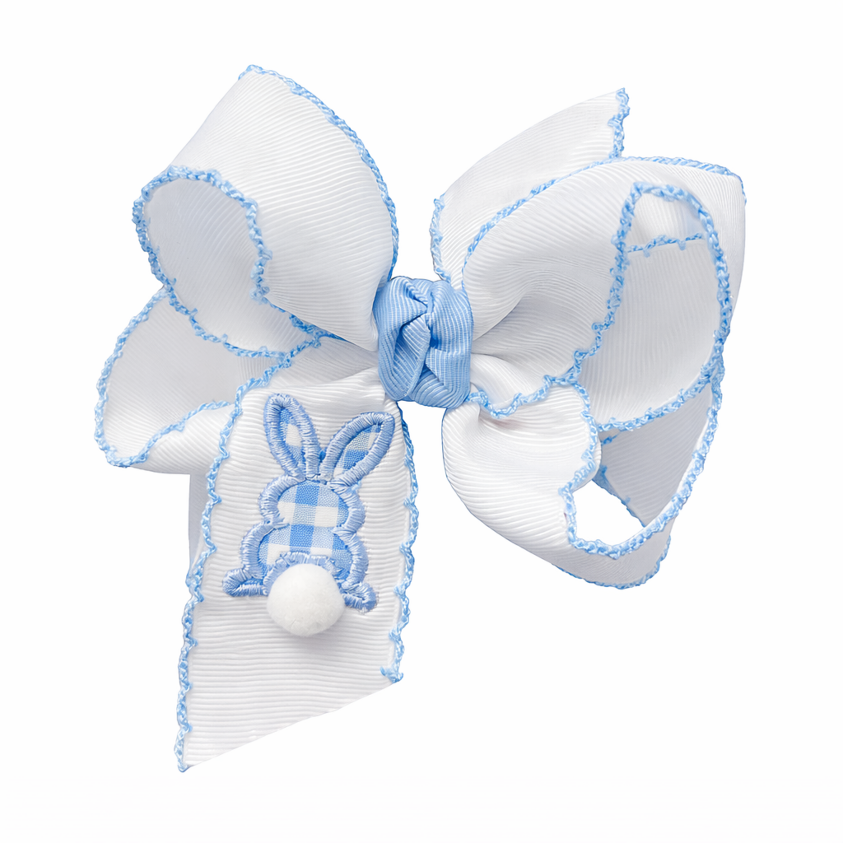 4.5" Blue Gingham Bunny Bow