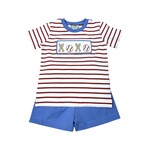 Three Sisters Baseball Smocked Boy Short Set
