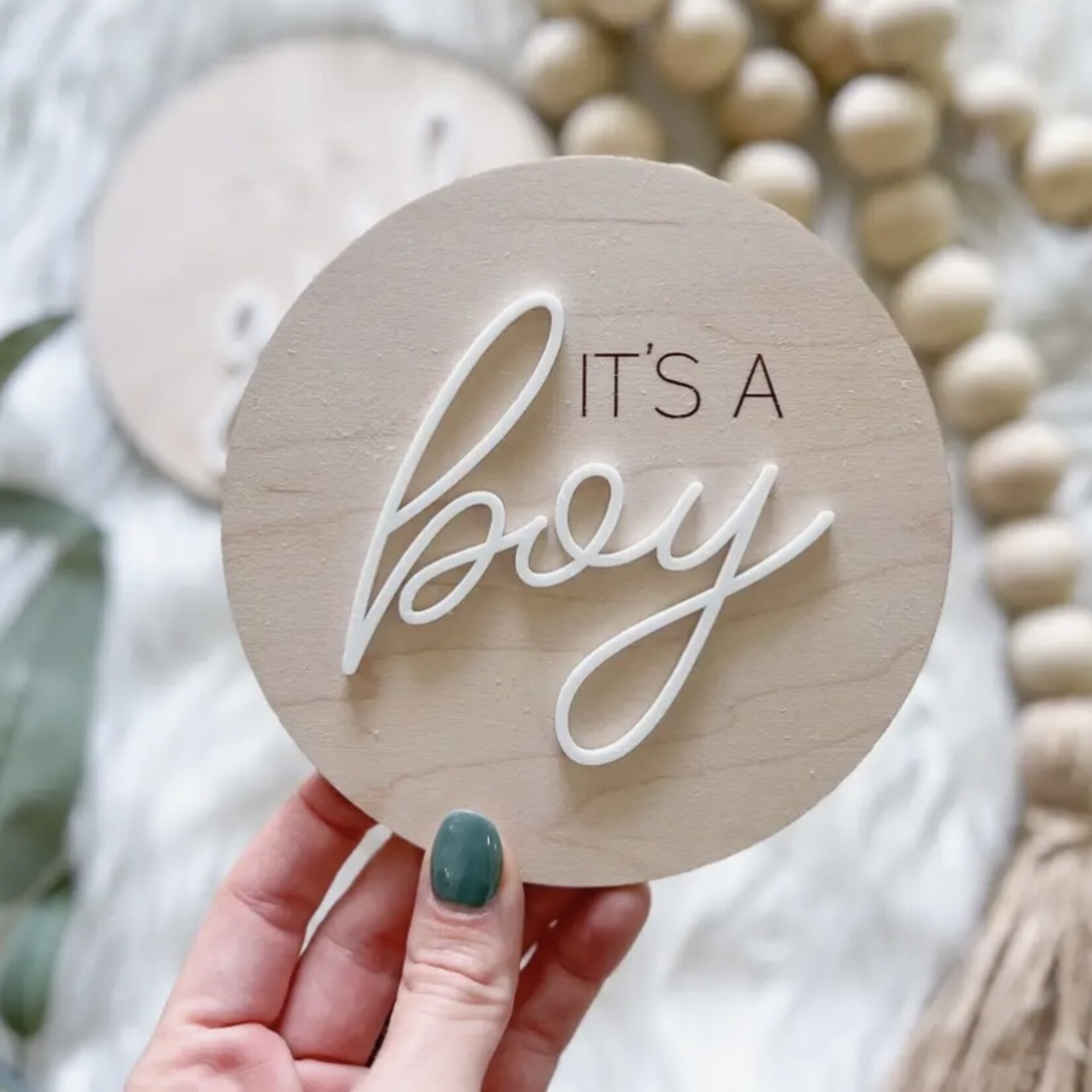 The Olive Branch Its a Boy (6” Round)