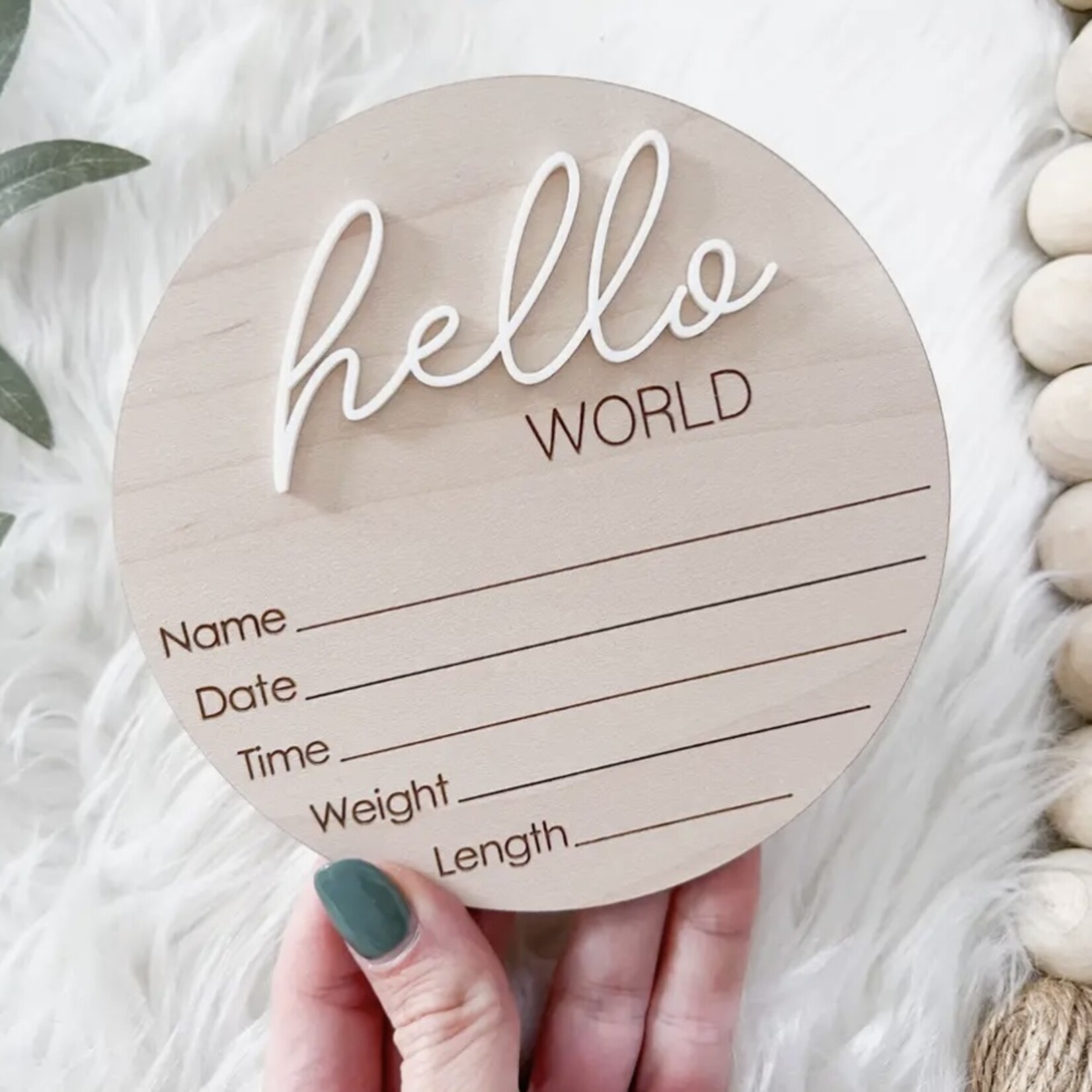 The Olive Branch Hello World (6” Round)
